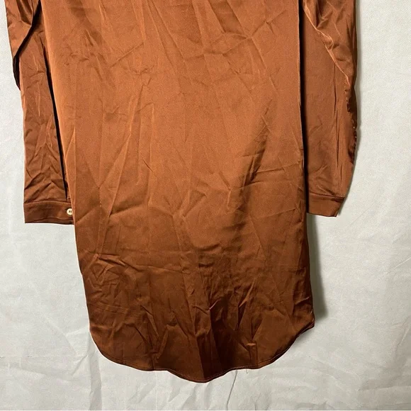 NWT Fashion Nova Time Of Your Life Satin Shirt Dress - Picture 10 of 11